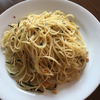 明太子茶漬けで明太パスタ